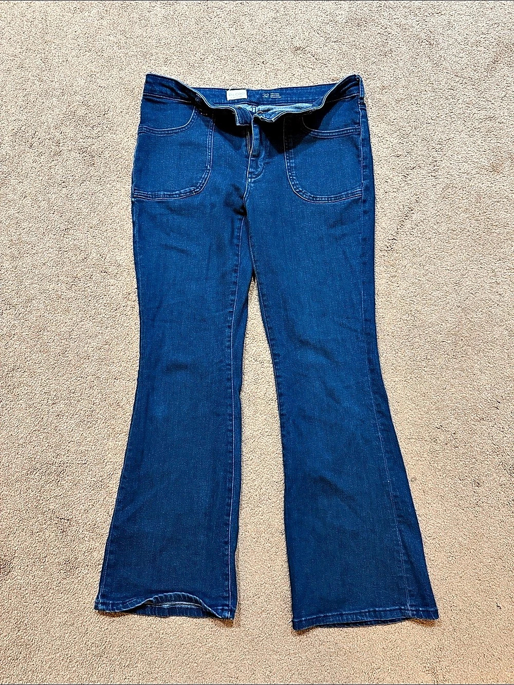 Pilcro Flare Leg Jeans in Blue Waist 32